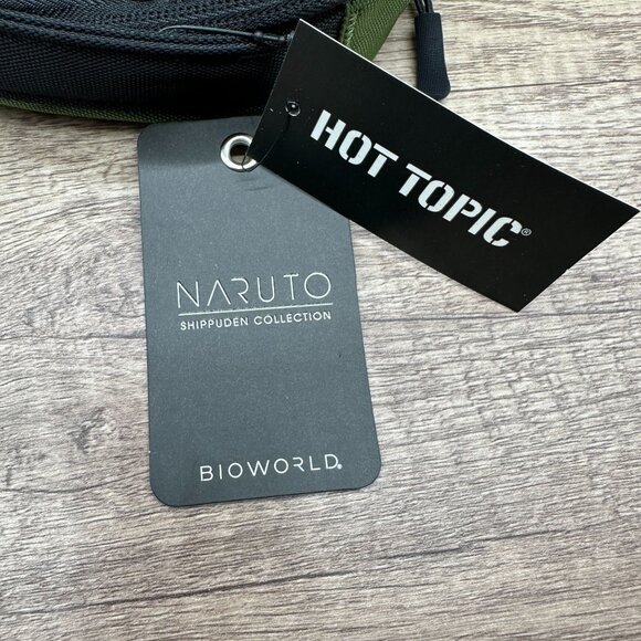 Bioworld Naruto Shippuden Sling Bag Black Green Unisex Hot Topic Zip Pockets NWT - Picture 6 of 14